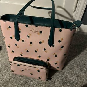 kate spade pineapple purse and wallet set